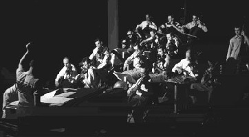 Een repetitie van het Innovations Orchestra in 1950 (foto: website Stan Kenton)